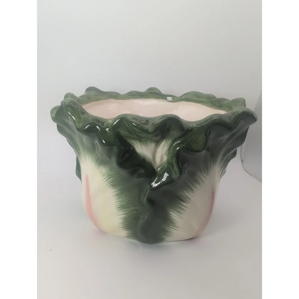 Harry And David Ceramic Cabbage Vase Centerpiece Decor 5x7.5 Inch